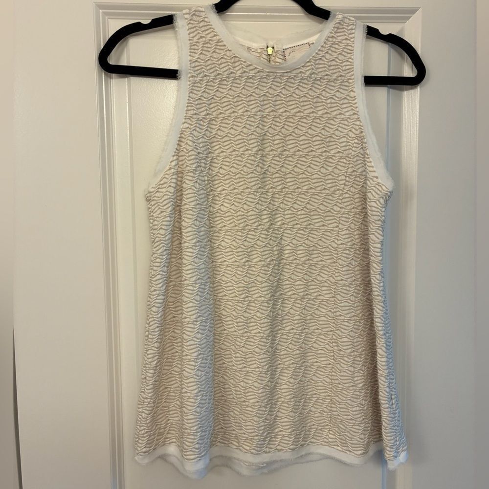 ANTHROPOLOGIE POSTCARD Sleeveless Top Ivory Women’s Size Small